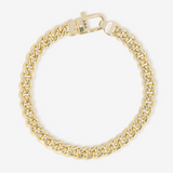 18K Yellow Gold Overlay 'Julian' Cubic Zirconia Cuban Bracelet