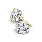 14K Yellow Gold 0.50 CTW Round Natural Diamonds Stud Earrings