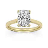 14K Yellow Gold 2.51Ct Cushion Lab Grown Diamonds Solitaire Engagement Ring