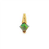 14K Yellow Gold Crystal Opal Drop Pendant