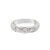 JT ESTATE Platinum And 14K White Gold Classic Natural Diamond Band