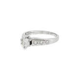 JT ESTATE Platinum 0.70Ct Round Natural Diamond Contemporary Engagement Ring