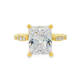 14K Yellow Gold Josephie Classic Radiant Natural Diamonds Engagement Ring