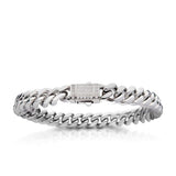 Stainless Steel Miami Cuban Chain Lab Grown Diamond Bracelet