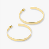 18K Yellow Gold Overlay 'Atlas' Round Extra Large Hoops