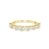14K Yellow Gold Baguette Natural Diamonds Band