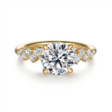14K Yellow Gold 'Cove' Organic Round Natural Diamonds Engagement Ring