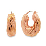 Italian Bronze Large Croissant Hoop Earrings