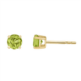 14K Yellow Gold Peridot Stud Earrings
