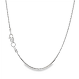 JT ESTATE 14K White Gold 18 Inch Round Wheat Chain