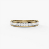 14K White Gold Baguette Natural Diamonds Band