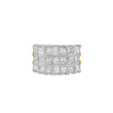 JT ESTATE 22K Yellow Gold And Platinum Contemporary Natural Diamonds Ring