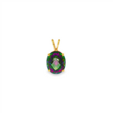 JT ESTATE 14K Yellow Gold Mystic Topaz Solitaire Pendant