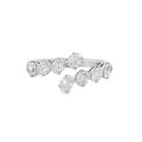 14K White Gold Open Natural Diamonds Ring