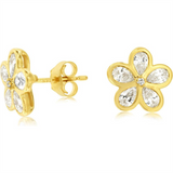 14K Yellow Gold Stud Natural Diamonds Earrings