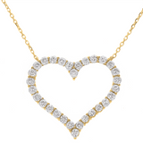 18K Yellow Gold Natural Diamond Heart Necklace