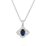 18K White Gold Sapphire Halo Earrings
