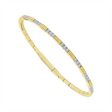 Titanium And 14K Yellow Gold Diamond Flexie Bracelet