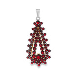 JT ESTATE Yellow Gold Plated Sterling Silver Garnet Teardrop Pendant