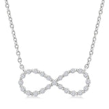 Sterling Silver Natural Diamonds Infinity Necklace