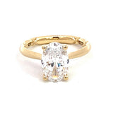 14K Yellow Gold Hidden Halo Diamond Engagement Ring