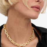 18K Yellow Gold Overlay 10Mm 'Frankie' Chunky Paperclip Chain