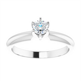 14K White Gold 4mm Round Center Solitaire Engagement Ring