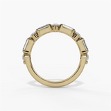 14K White Gold Baguette Natural Diamonds Band