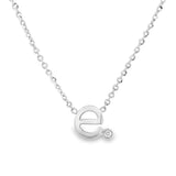 14K Yellow Gold 'E' Initial Diamond Necklace with a .02ct natural diamond