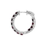 January Birthstone Sterling Silver Garnet Inside Out Earrings