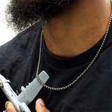 4mm Titanium Matte Finish Box Chain Necklace