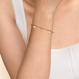 14K Yellow Gold Bujukan Beaded Pearl Droplet Bracelet