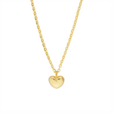 14K Yellow Gold Puff Heart Pendant Necklace