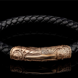 'Bryce Canyon' Sculpted Bronze Braided Leather Bracelet