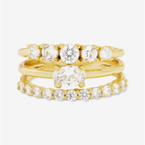 18K Yellow Gold Overlay 'She's So Stacked' Stacked Cubic Zirconia Ring