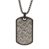 Black Sapphire Gun Metal IP Steel Chiseled Dog Tag