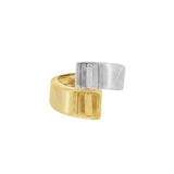 JT ESTATE 14K Yellow And White Gold Thick Bypass Ring
