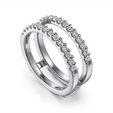 14K White Gold Enhancer Natural Diamonds Band