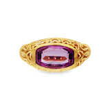 JT ESTATE 10K Yellow Gold Fancy Amethyst Antique Ring
