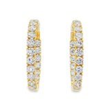 14K Yellow Gold 30Mm Round Inside Out Lab Grown Diamonds Hoop Earrings