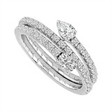 Titanium And 14K White Gold Flexie Natural Diamonds Ring