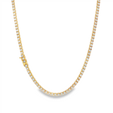 JT ESTATE 14K Yellow Gold 20 Inch Natural Diamond Tennis Necklace