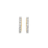 14K Yellow Gold 15mm Diamond Huggie Earrings
