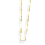 14K Yellow Gold Mother Of Pearls Station Necklace