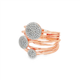 14K Rose Gold Free Form Natural Diamonds Ring