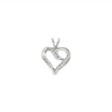 JT ESTATE 14K White Gold Natural Diamonds Heart Pendant