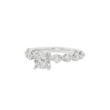 14K White Gold Modern Round Natural Diamonds Engagement Ring
