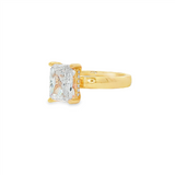 14K Yellow Gold Hidden Halo Radiant Diamond Engagement Ring