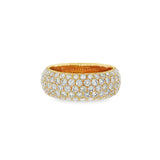 14K Yellow Gold Wide Pavé Diamond Band