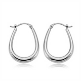 Sterling Silver U Shape Hoop Earrings